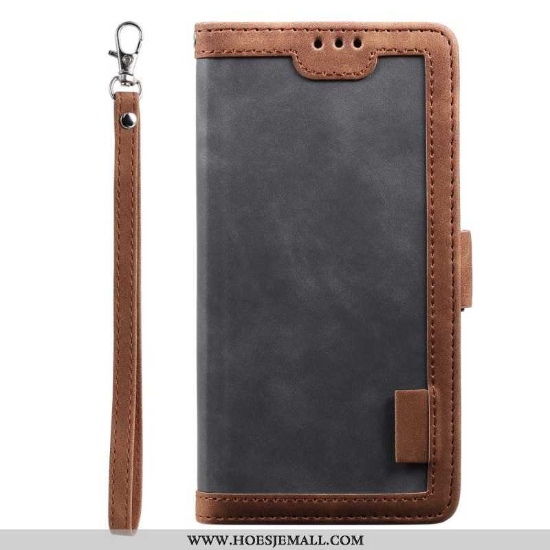 Folio-hoesje voor iPhone 15 Plus Met Ketting Retrostijl Band