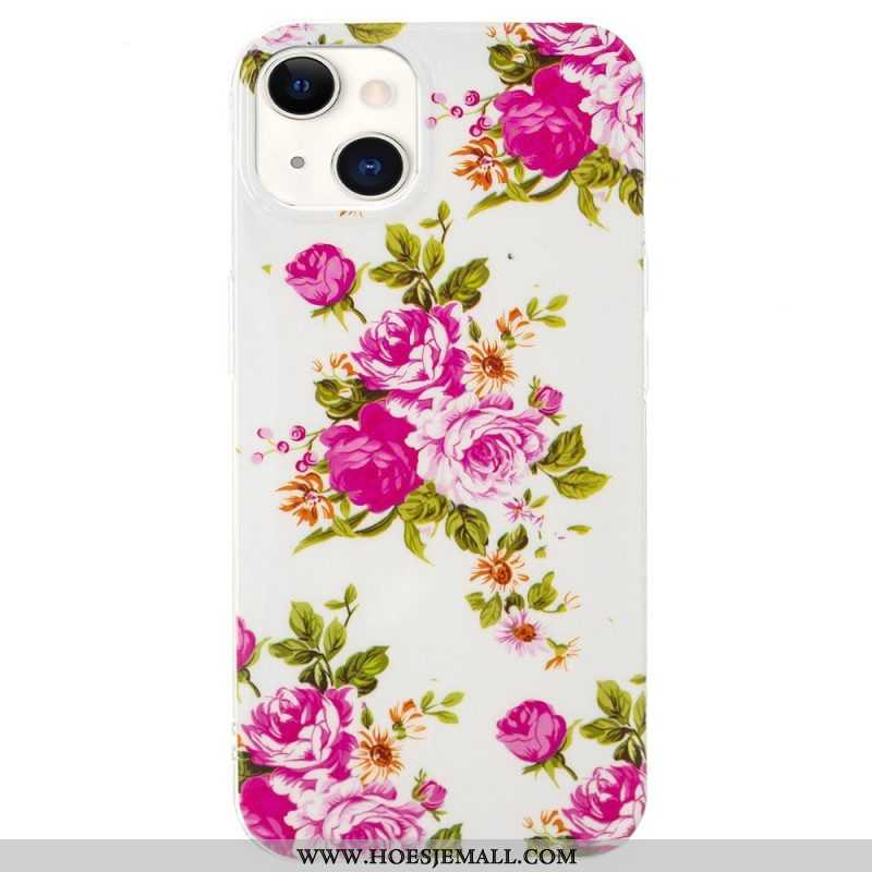 Telefoonhoesje voor iPhone 15 Plus Fluorescerende Bloemen