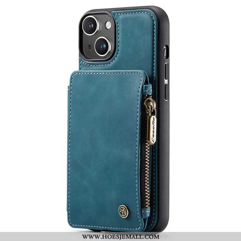 Hoesje voor iPhone 15 Plus Portemonnee Leren Caseme Portemonnee-stijl