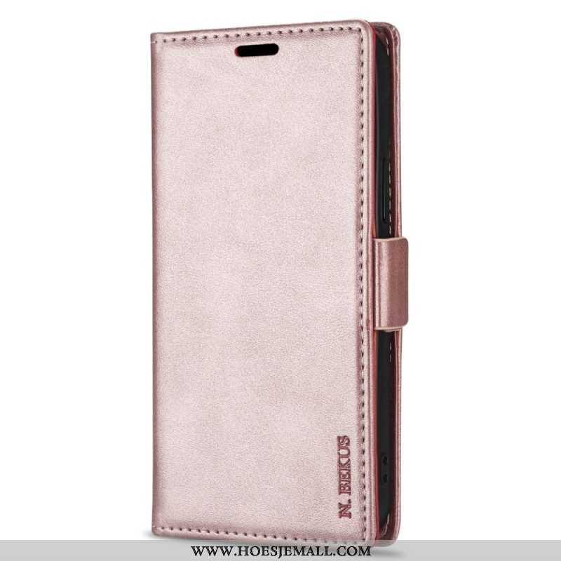 Folio-hoesje voor iPhone 15 Plus N.bekus Ledereffect