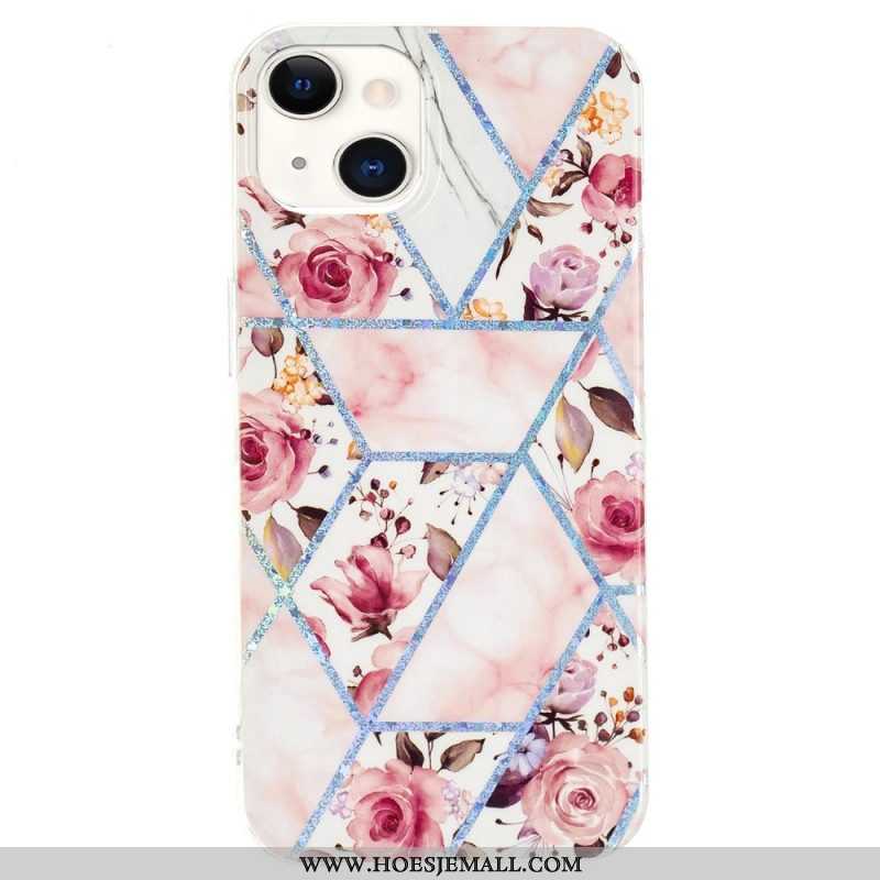 Hoesje voor iPhone 15 Plus Bloemenmarmer