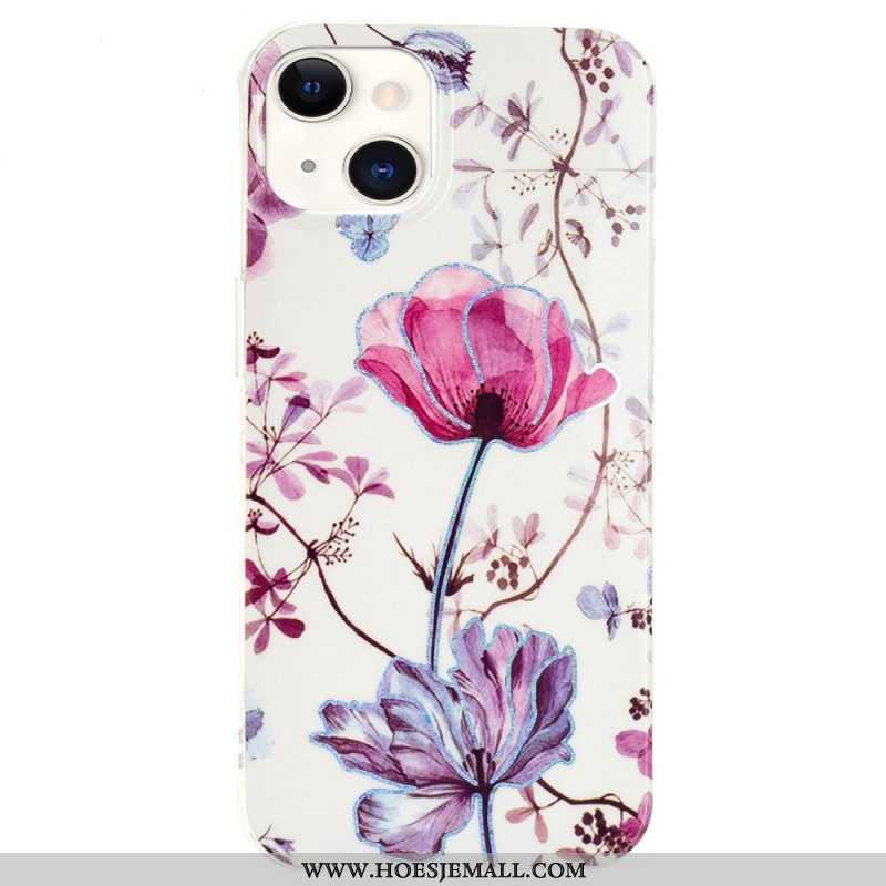 Hoesje voor iPhone 15 Plus Bloemenmarmer