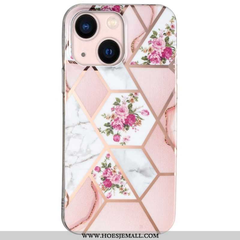 Hoesje voor iPhone 15 Plus Bloemenmarmer