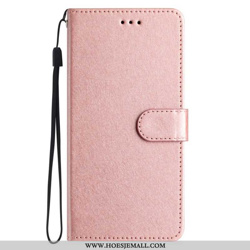 Folio-hoesje voor iPhone 15 Plus Met Ketting Pastel Met Riempje