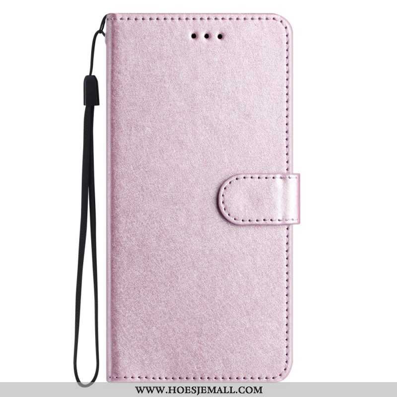 Folio-hoesje voor iPhone 15 Plus Met Ketting Pastel Met Riempje