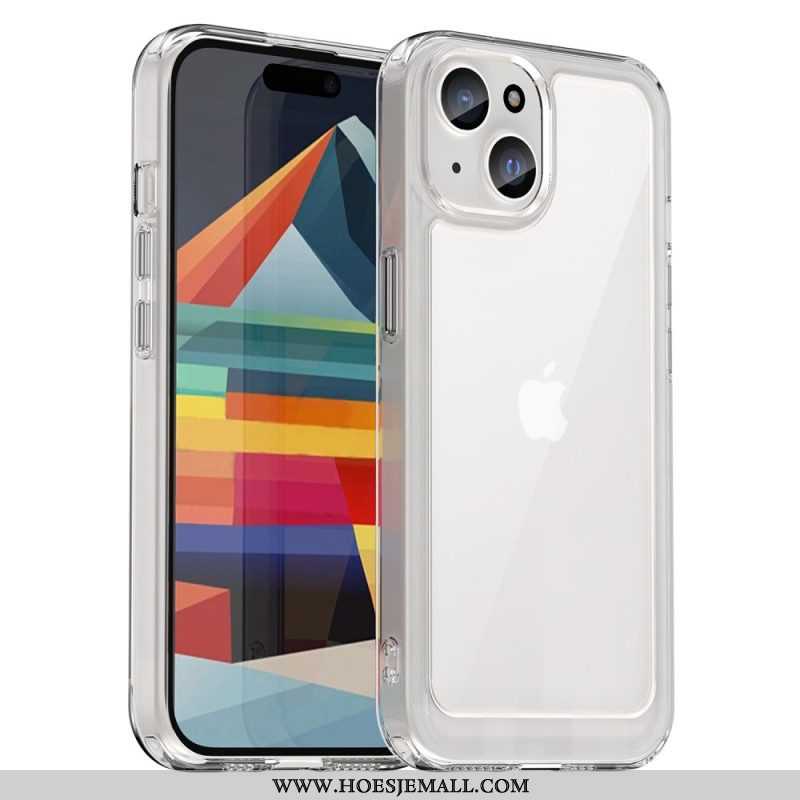 Telefoonhoesje voor iPhone 15 Plus Acryl Achterkant En Siliconen Randen