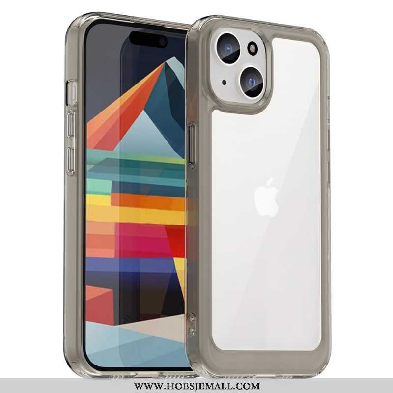 Telefoonhoesje voor iPhone 15 Plus Acryl Achterkant En Siliconen Randen