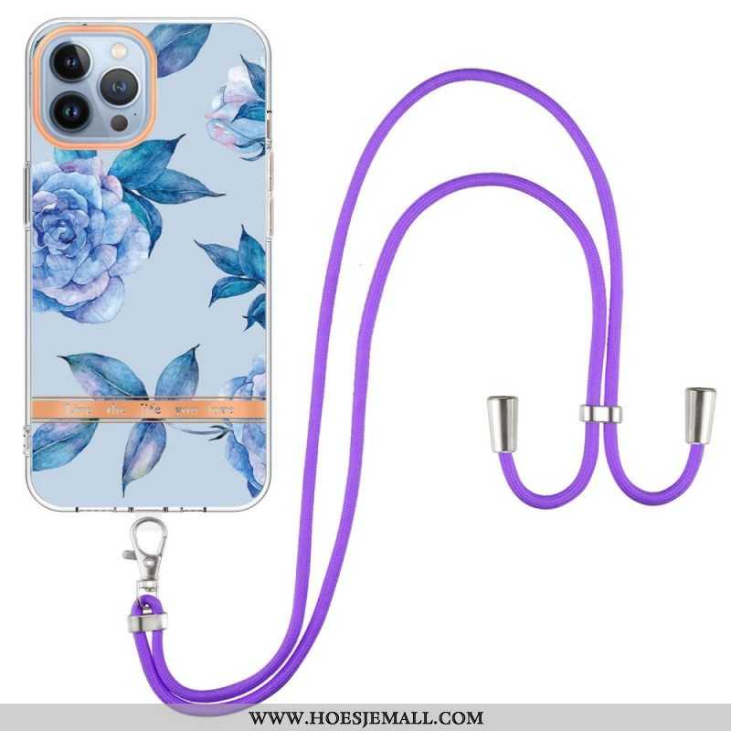 Hoesje voor iPhone 15 Pro Max Met Koord Cordonbloemen