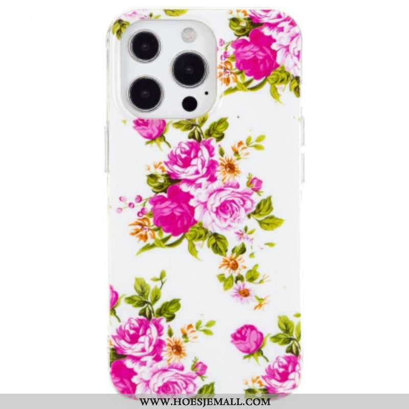 Hoesje voor iPhone 15 Pro Max Fluorescerende Bloemen