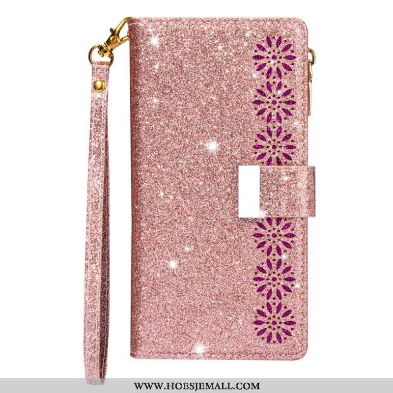 Flip Case voor iPhone 15 Pro Max Glitter Met Portemonnee