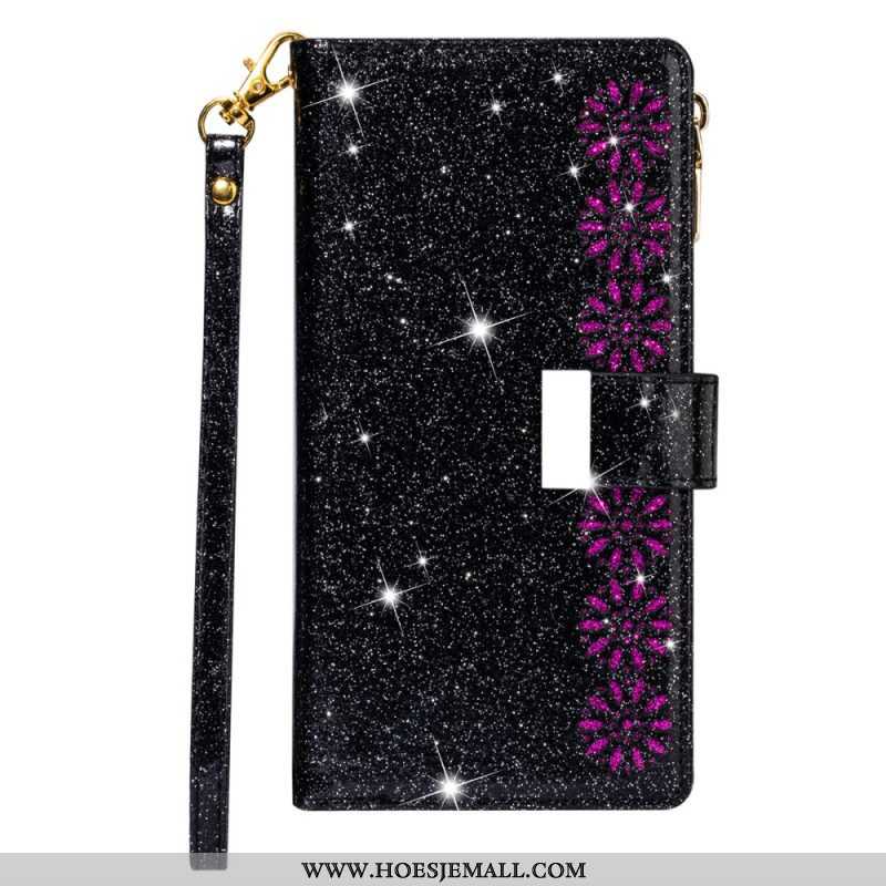 Flip Case voor iPhone 15 Pro Max Glitter Met Portemonnee