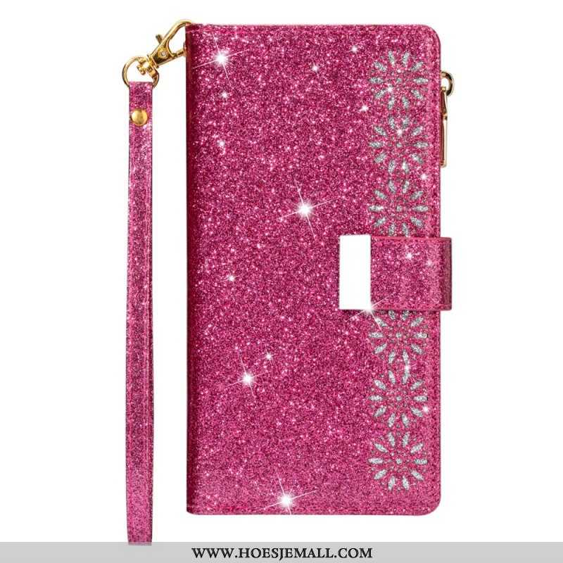 Flip Case voor iPhone 15 Pro Max Glitter Met Portemonnee