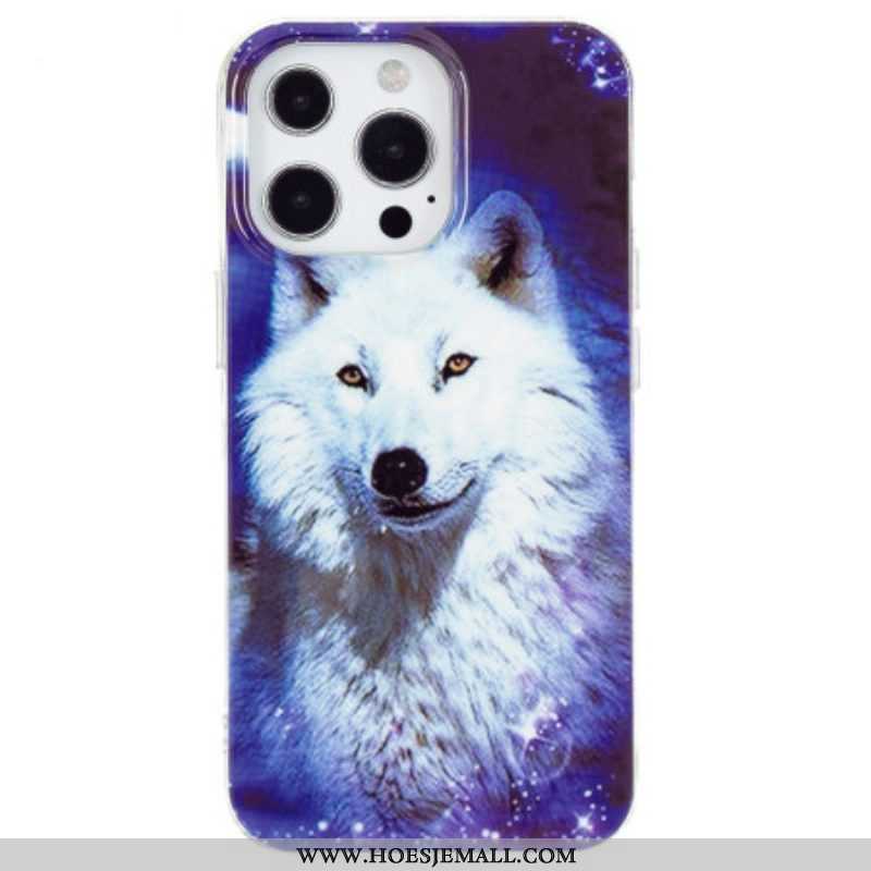 Hoesje voor iPhone 15 Pro Max Fluorescerende Wolf