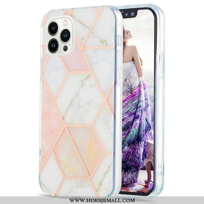 Hoesje voor iPhone 15 Pro Max Geometrisch Marmer