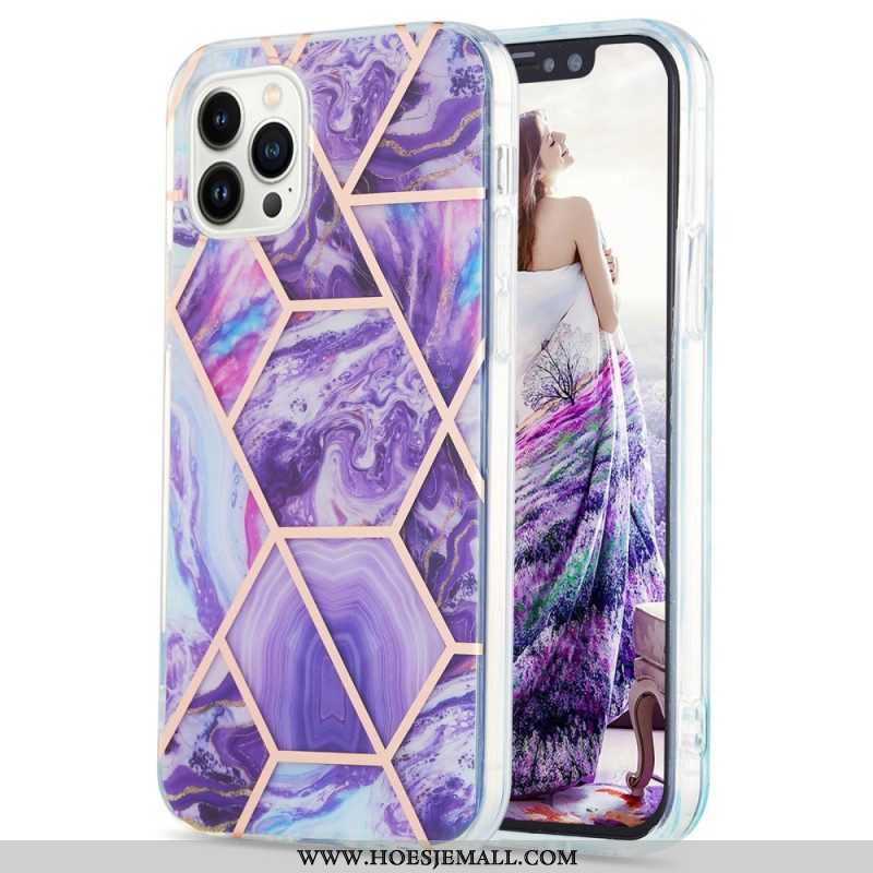 Hoesje voor iPhone 15 Pro Max Geometrisch Marmer