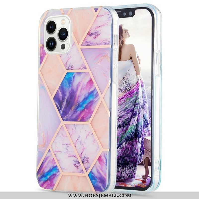 Hoesje voor iPhone 15 Pro Max Geometrisch Marmer