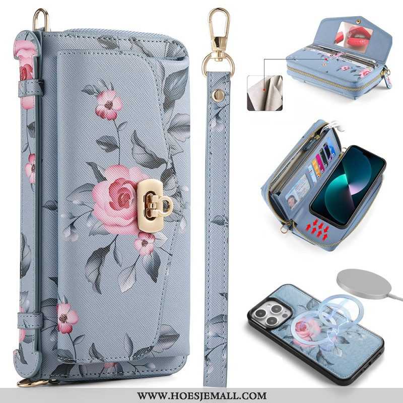 Hoesje Leren Hoesje voor iPhone 15 Pro Max Compleet Accessoire Met Afneembare Schaal