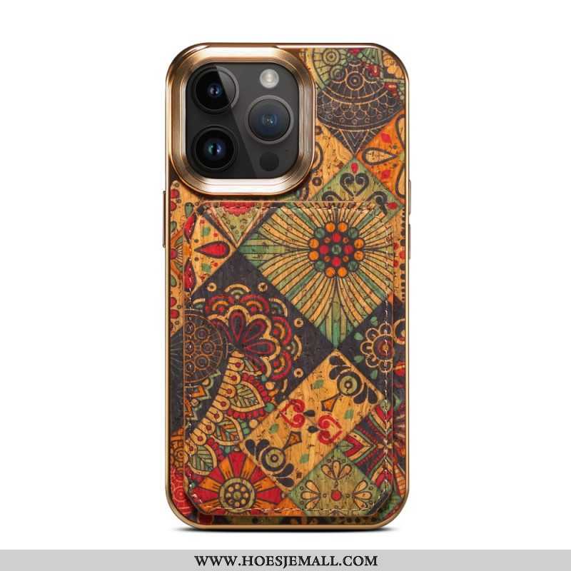 Hoesje voor iPhone 15 Pro Max Vintage Houder Kaarthouder