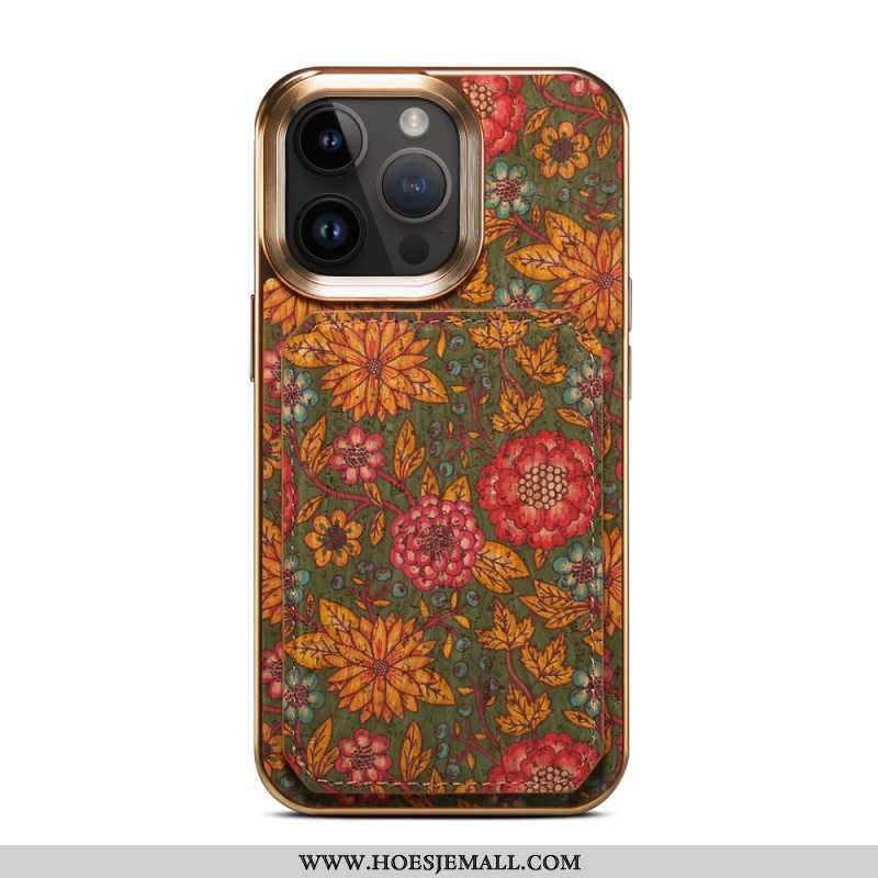 Hoesje voor iPhone 15 Pro Max Vintage Houder Kaarthouder