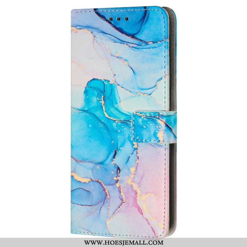 Leren Hoesje voor iPhone 15 Pro Max Gemarmerde Stijl