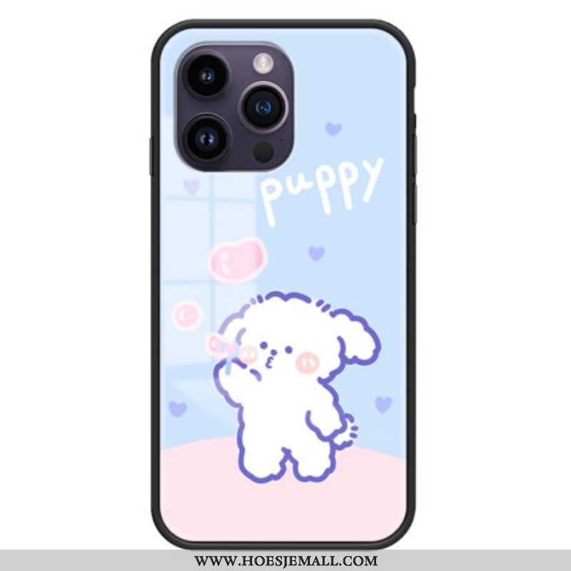 Hoesje voor iPhone 15 Pro Max Bubble Dog Gehard Glas