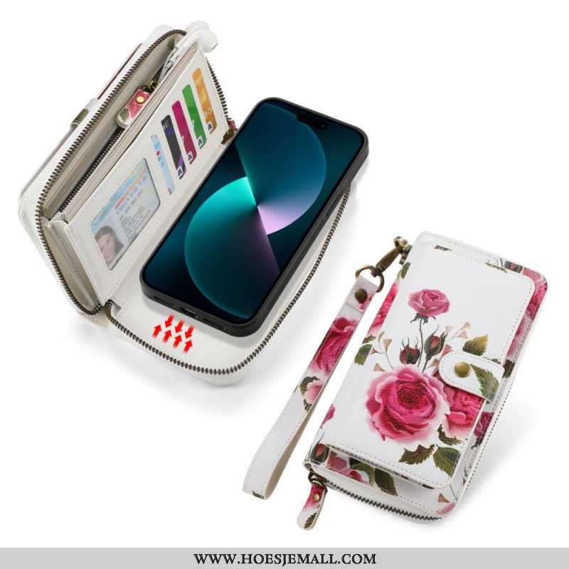 Hoesje Flip Case voor iPhone 15 Pro Max Afneembare Schaal En Handmatige Riem