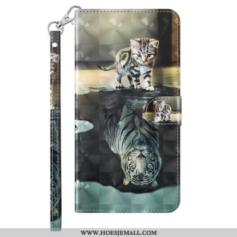 Folio-hoesje voor iPhone 15 Pro Max Met Ketting 3d Kitten Dream Met Riem