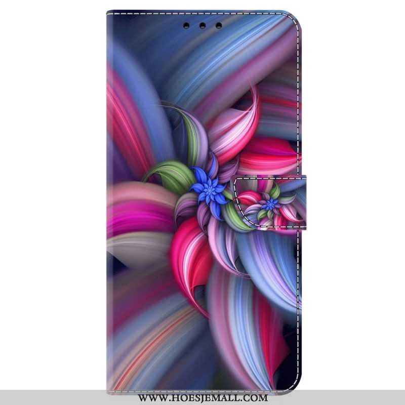 Leren Hoesje voor iPhone 15 Pro Een Bloem