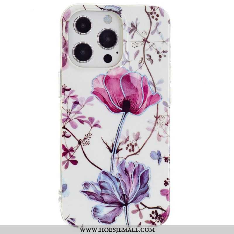 Hoesje voor iPhone 15 Pro Bloemenmarmer