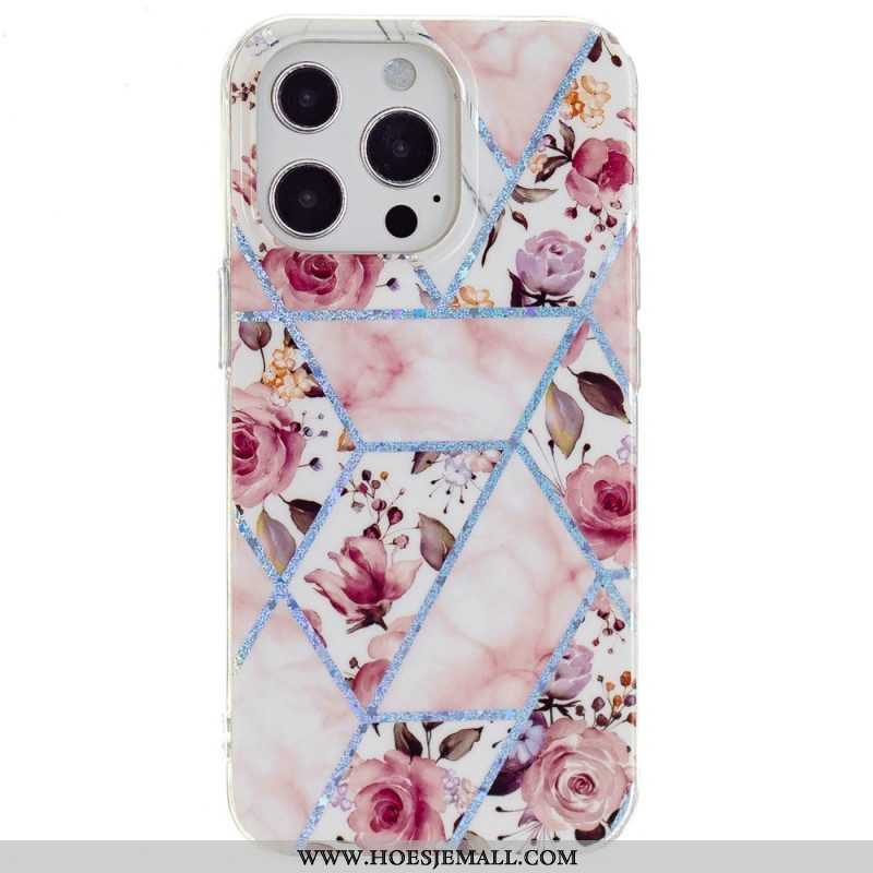 Hoesje voor iPhone 15 Pro Bloemenmarmer