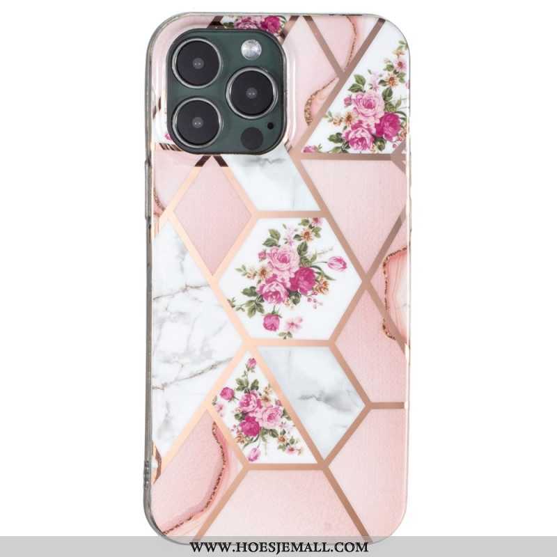 Hoesje voor iPhone 15 Pro Bloemenmarmer