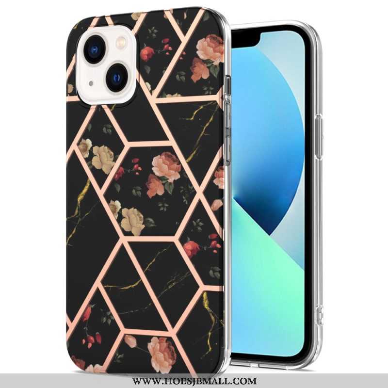 Hoesje voor iPhone 15 Bloemenmarmer