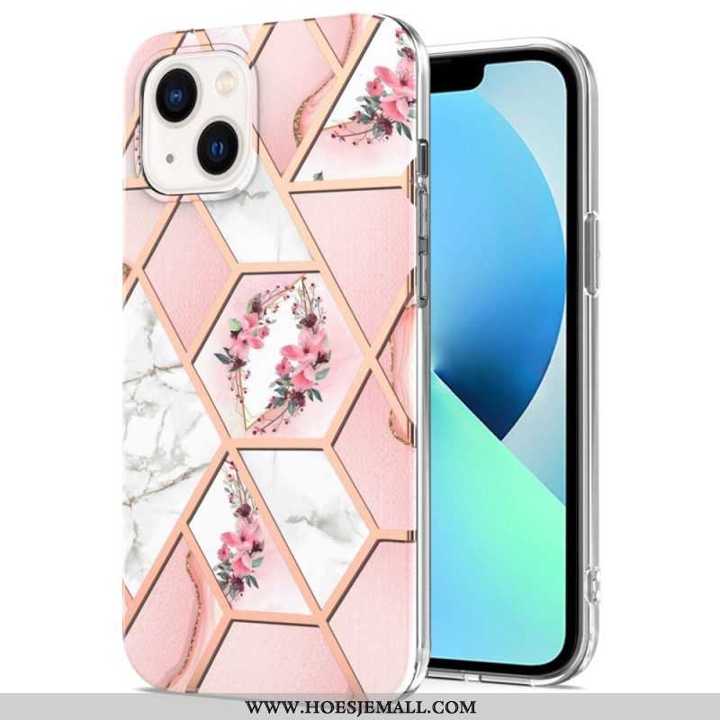 Hoesje voor iPhone 15 Bloemenmarmer