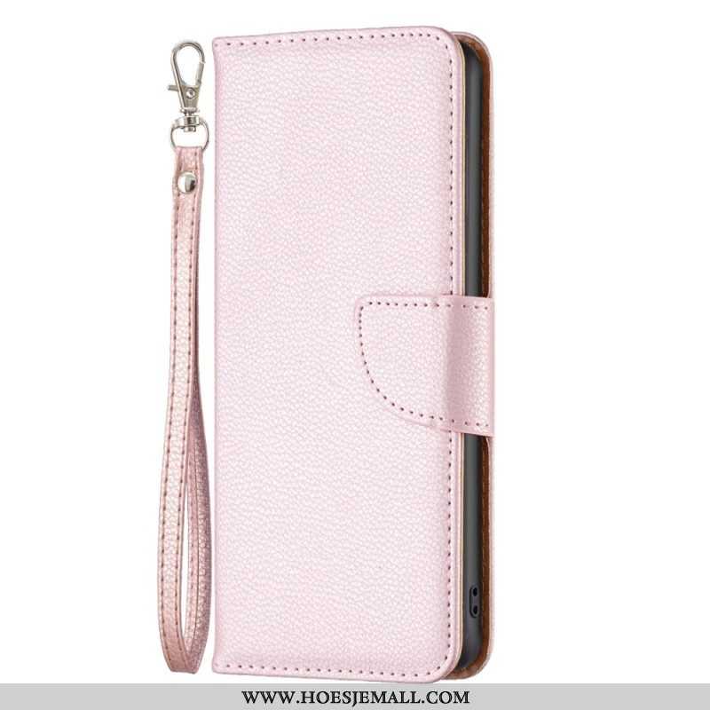 Leren Hoesje voor iPhone 15 Met Ketting Litchistrook