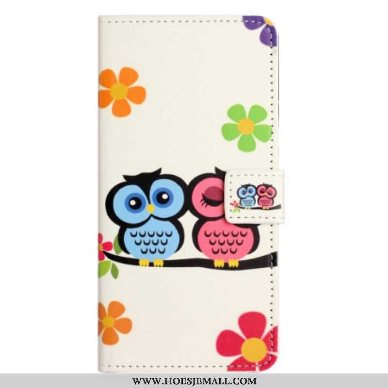 Folio-hoesje voor iPhone 15 Koppel Uilen