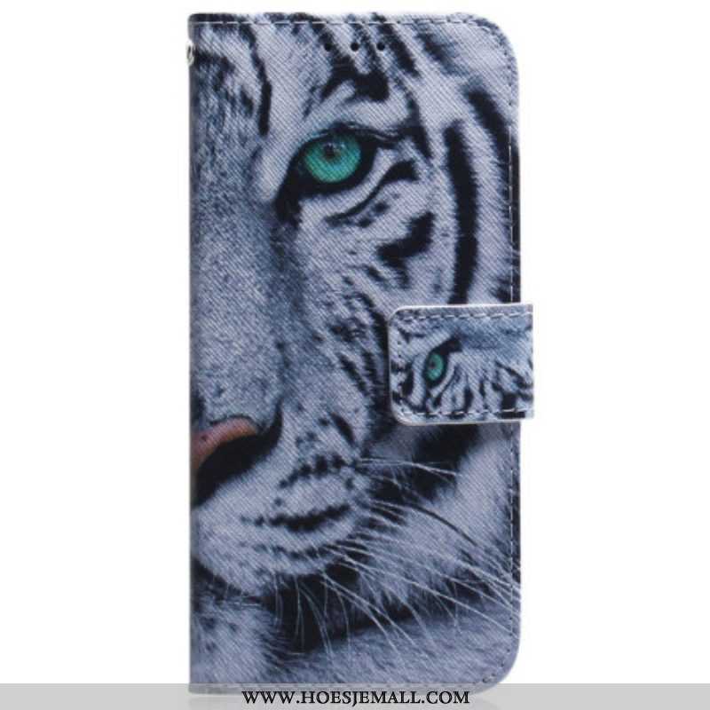 Flip Case voor iPhone 15 Witte Tijger