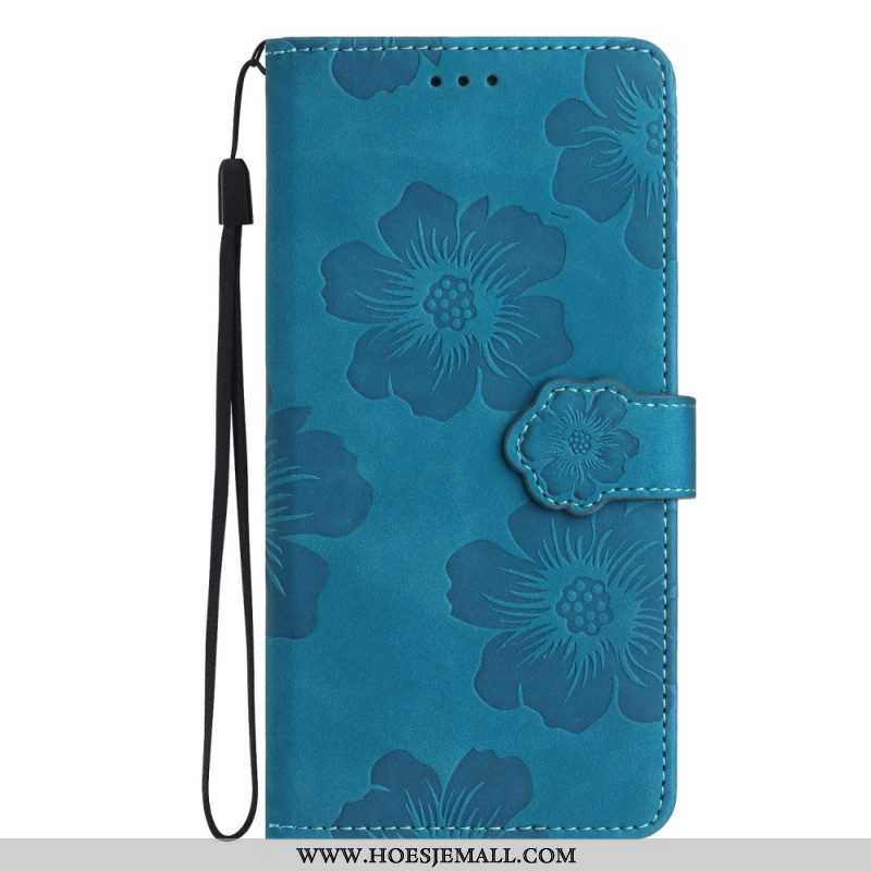 Leren Hoesje voor iPhone 15 Bloemenprint