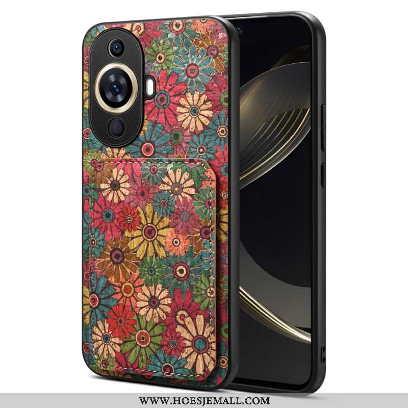 Hoesje Voor Huawei Nova 11 Pro Kaarthouder Met Bloemenmotief