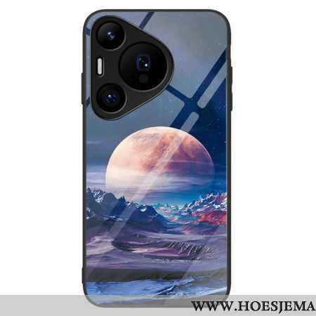 Hoesje Voor Huawei Pura 70 Pro Wit Planeet Gehard Glas