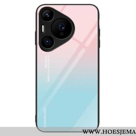 Hoesje Huawei Pura 70 Pro Roze En Blauw Gradiënt Gehard Glas