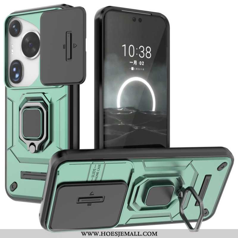 Case Hoesje Huawei Pura 70 Ultra Telefoonhoesje Resistente Ring Met Verschuifbare Lensbescherming