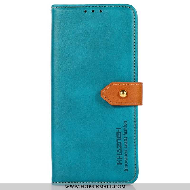 Flip Case Leren Oneplus 12 5g Gouden Sluiting Khazneh