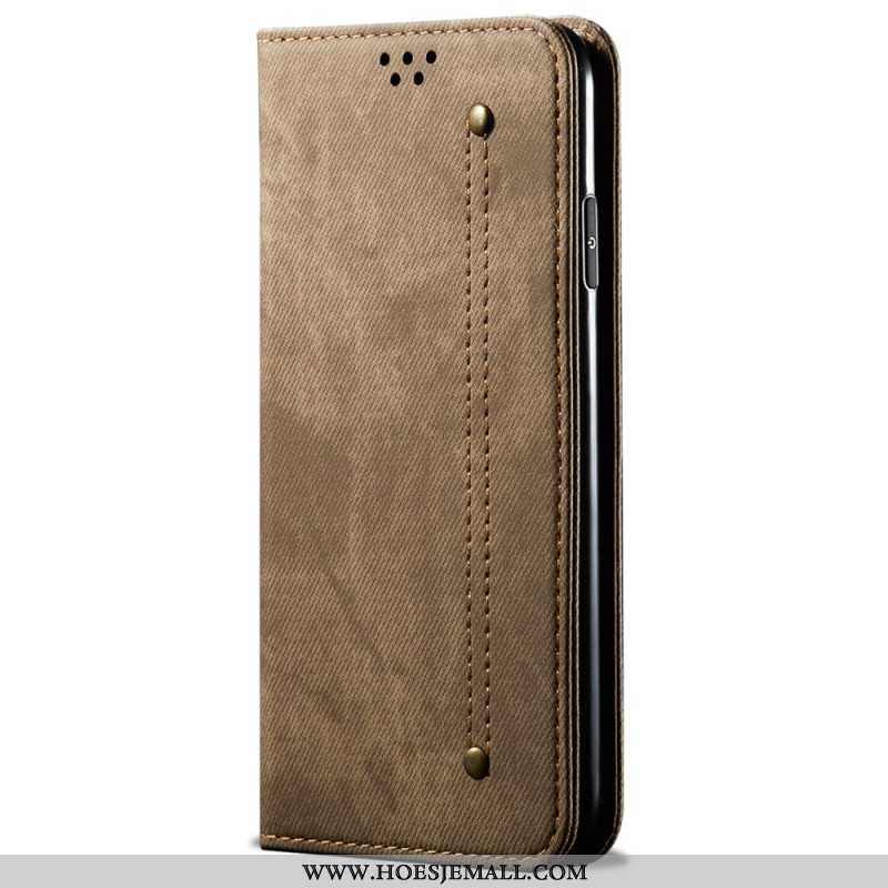 Folio-hoesje Oneplus 12r Jeansstof Bescherming Hoesje