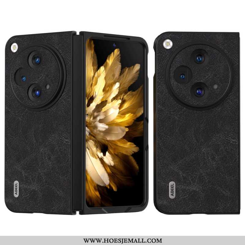 Hoesje Oneplus Open Retro Leereffect Abeel Bescherming Hoesje