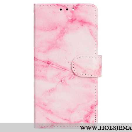 Leren Hoesje Voor Oppo A98 5g Roze Marmer