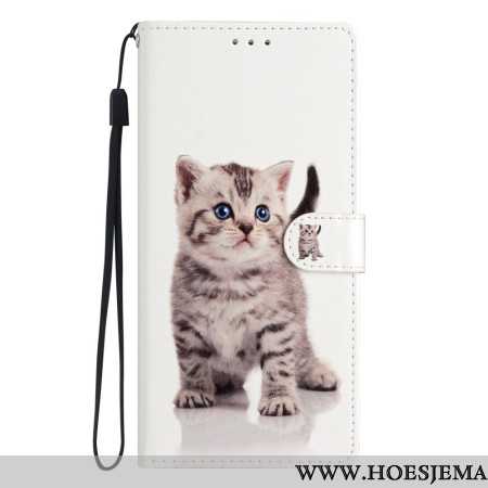 Folio-hoesje Oppo A98 5g Schattige Kat Met Riem