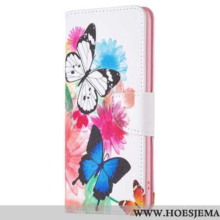 Leren Hoesje Oppo A98 5g Twee Vlinders