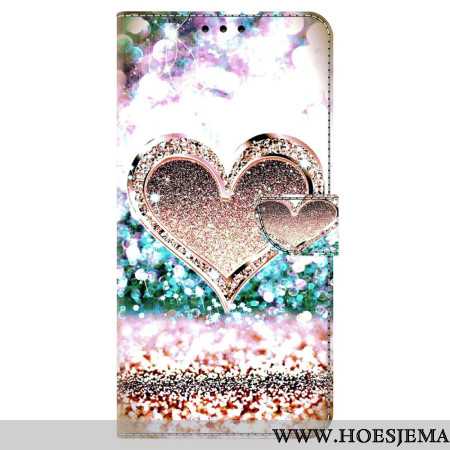 Bescherming Hoesje Oppo A98 5g Roze Diamanten Hart