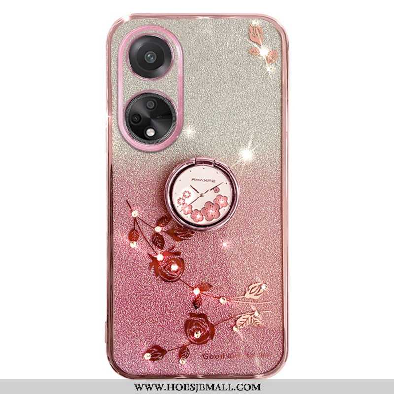 Hoesje Oppo A98 5g Steunring Met Bloem En Strass