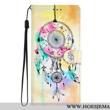 Leren Hoesje Oppo A98 5g Aquarel Dromenvanger Met Riem Bescherming Hoesje